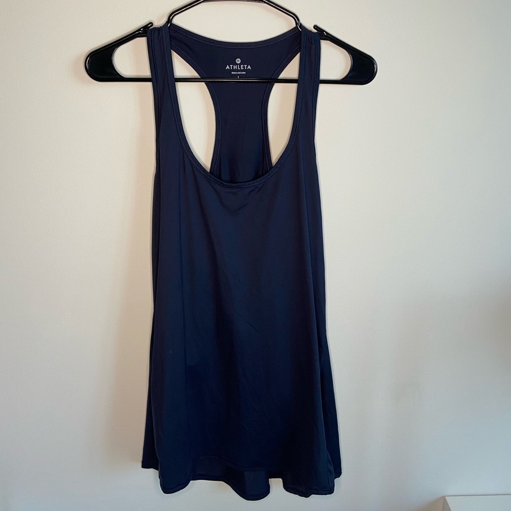 Athleta Navy Racerback Tank Top